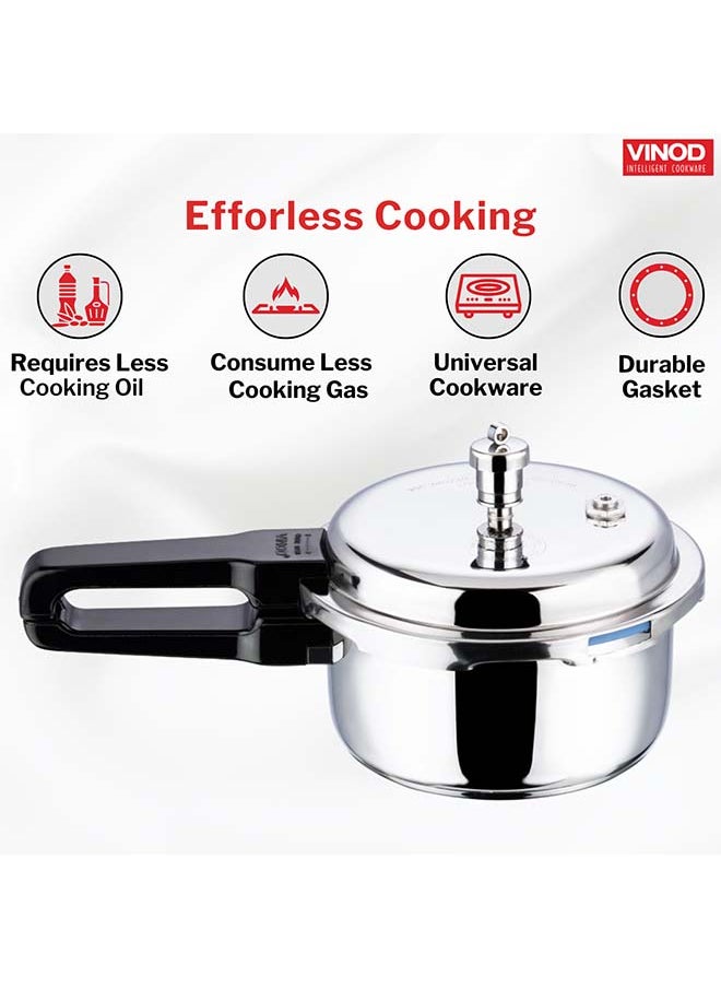 VINOD 3Liters Vinod Platinum Triply Stainless Steel Outer Lid Pressure Cooker 3 Litre Capacity - ISI Certified, Silver, Induction Friendly, Pressure Cooker for Home Cooking Silver  - Image 3