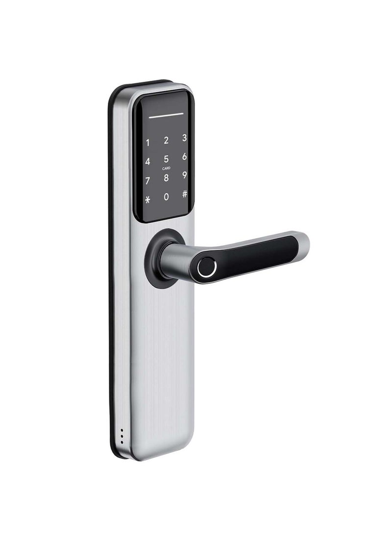 areb Areb SMART LOCK WIFI SILVER 85 * 50 – 5 Unlocking Methods, Fingerprint, PIN Code, App Control, Key Card, Emergency Key, Auto-Lock, Anti-Theft Security for Home & Office  - Image 1