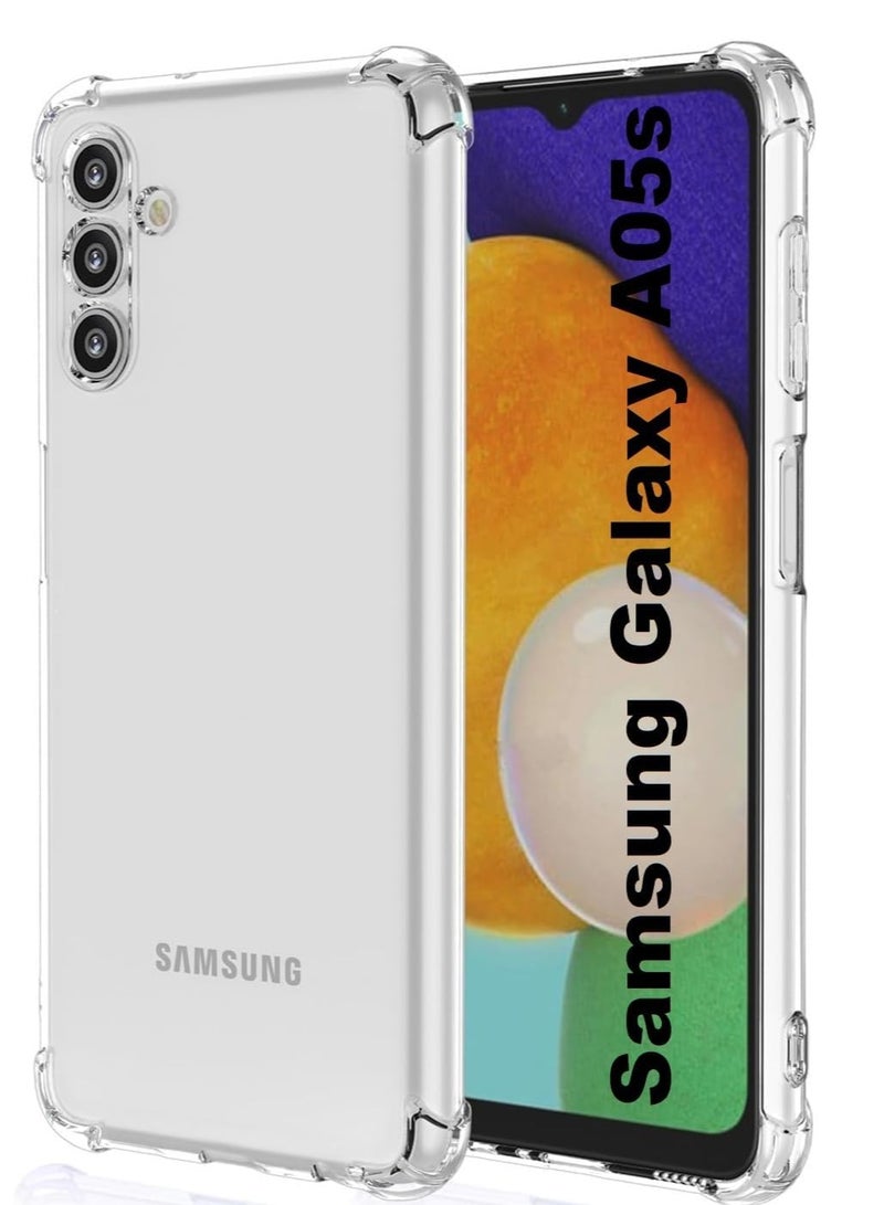 MIGOFAST Samsung Galaxy A05s Clear Transparent Case Soft Flexible Silicone Back Cover Anti Drop Shockproof Case with Reinforced edge Bumper Corner - Image 1