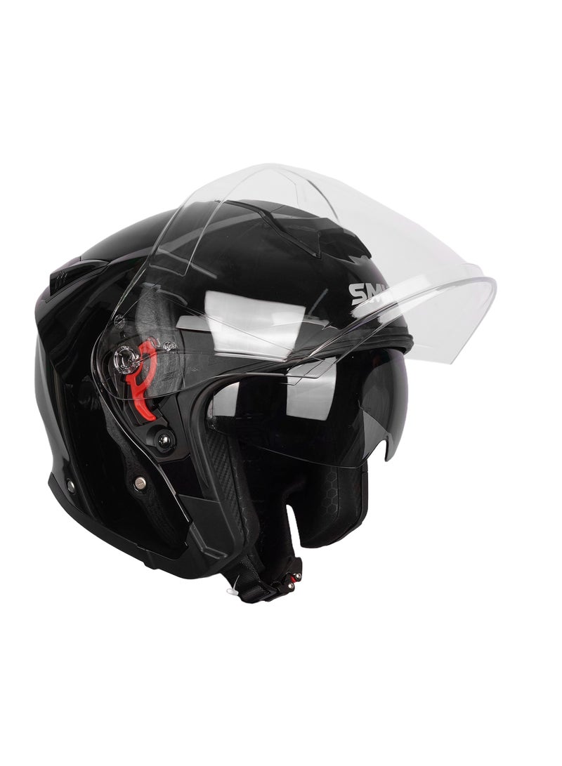 SMK Open Face Motorcycle Helmet with Retractable Sun Visor - 70020 - Image 2