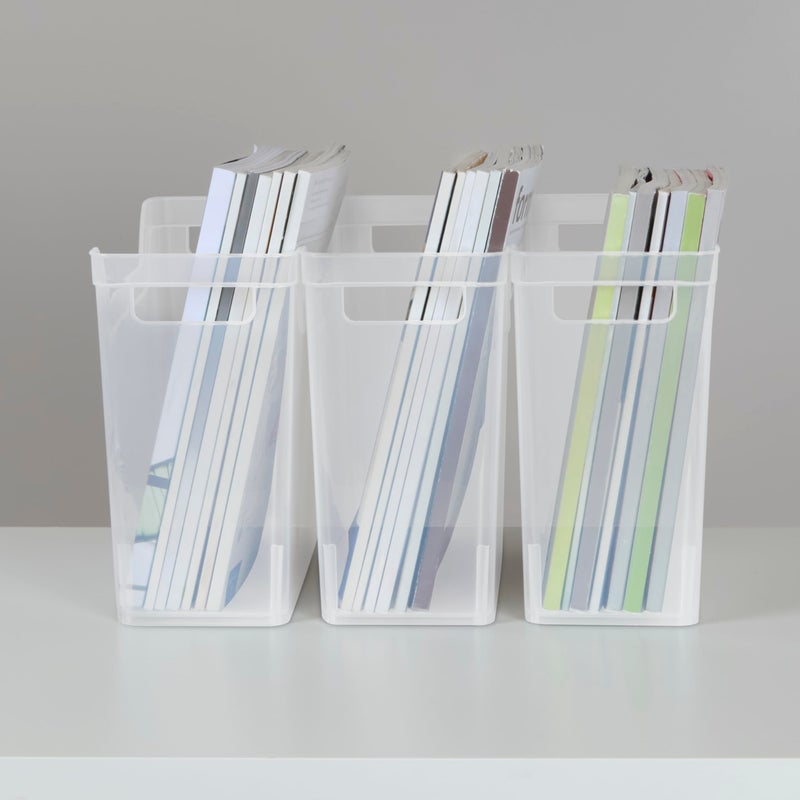 Sterilite Narrow Shelf Bin with Handles, Plastic Storage Container for Organizing Shelving, Closet, Pantry, and Countertops, Clear, 6-Pack - Image 3