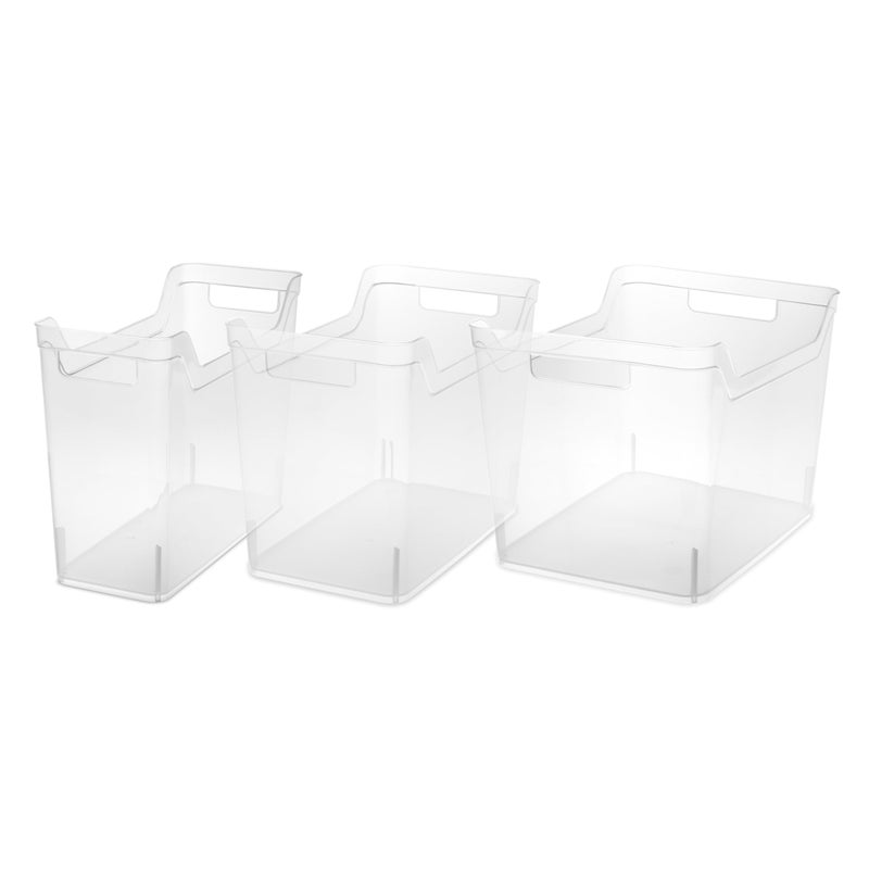Sterilite Narrow Shelf Bin with Handles, Plastic Storage Container for Organizing Shelving, Closet, Pantry, and Countertops, Clear, 6-Pack - Image 4