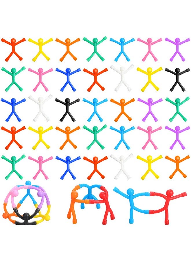 جيريفي 50 قطعة من مغناطيسات الثلاجة من جيريفاي، ألعاب مغناطيسية ملونة للرجال، ألعاب مغناطيسية صغيرة على شكل إنسان، مغناطيسات مرنة لطيفة لباب الثلاجة والمكتب، ديكور ممتع، 10 ألوان - Image 1