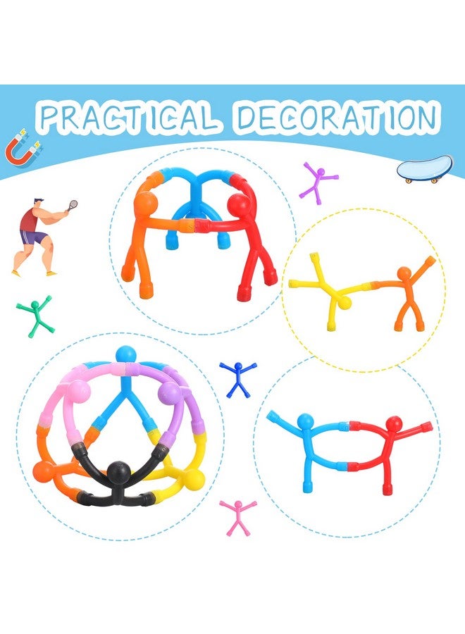 جيريفي 50 قطعة من مغناطيسات الثلاجة من جيريفاي، ألعاب مغناطيسية ملونة للرجال، ألعاب مغناطيسية صغيرة على شكل إنسان، مغناطيسات مرنة لطيفة لباب الثلاجة والمكتب، ديكور ممتع، 10 ألوان - Image 4