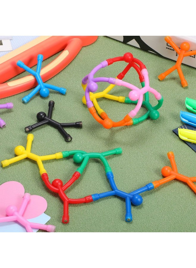 جيريفي 50 قطعة من مغناطيسات الثلاجة من جيريفاي، ألعاب مغناطيسية ملونة للرجال، ألعاب مغناطيسية صغيرة على شكل إنسان، مغناطيسات مرنة لطيفة لباب الثلاجة والمكتب، ديكور ممتع، 10 ألوان - Image 3