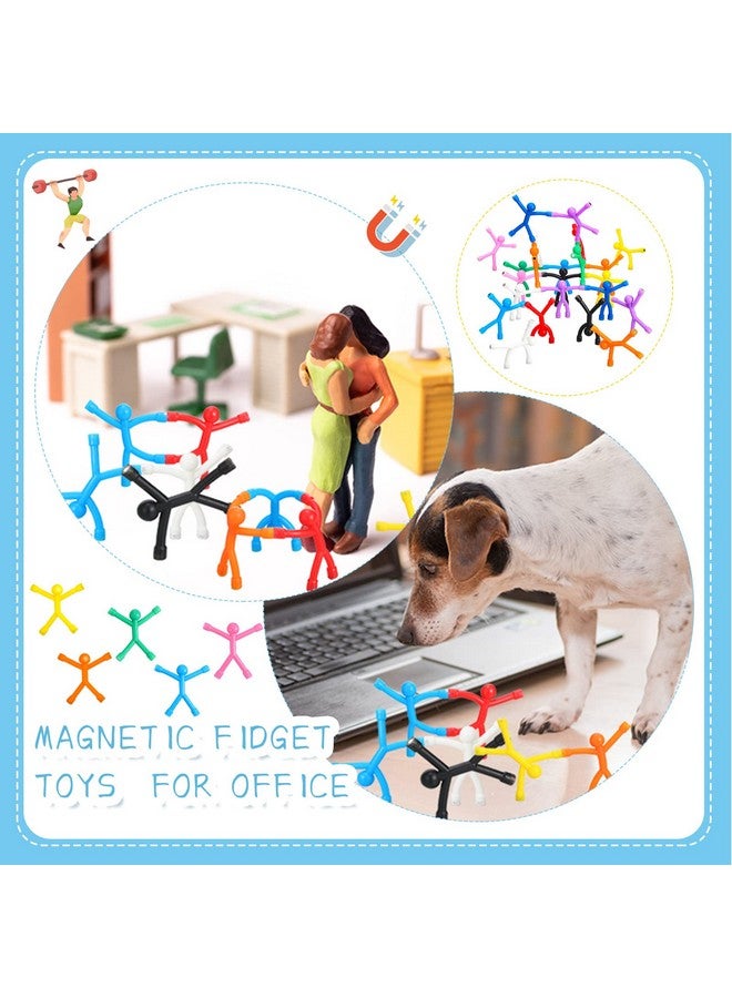 جيريفي 50 قطعة من مغناطيسات الثلاجة من جيريفاي، ألعاب مغناطيسية ملونة للرجال، ألعاب مغناطيسية صغيرة على شكل إنسان، مغناطيسات مرنة لطيفة لباب الثلاجة والمكتب، ديكور ممتع، 10 ألوان - Image 5