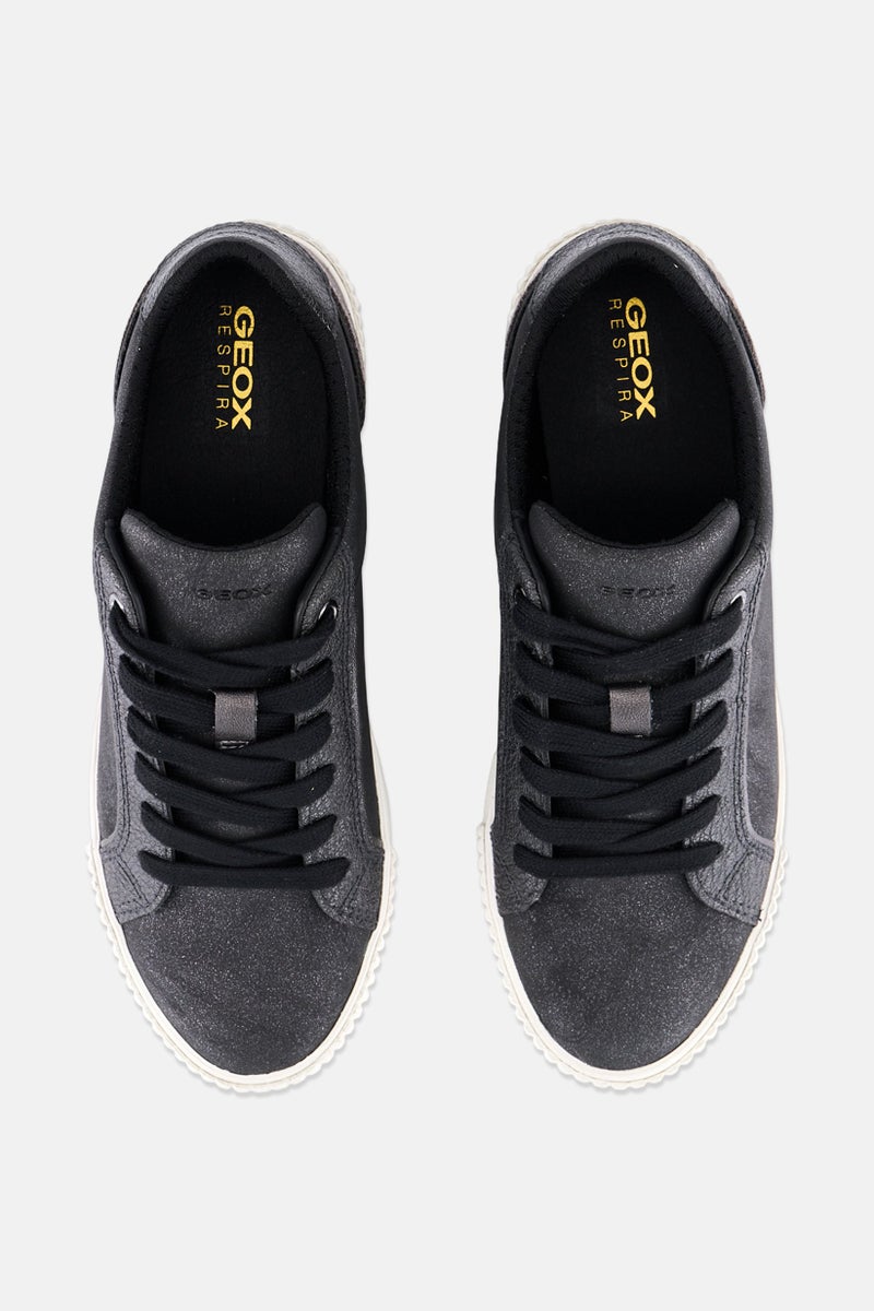 GEOX Women U New Damon Lace Up Casual Shoes, Black - Image 4