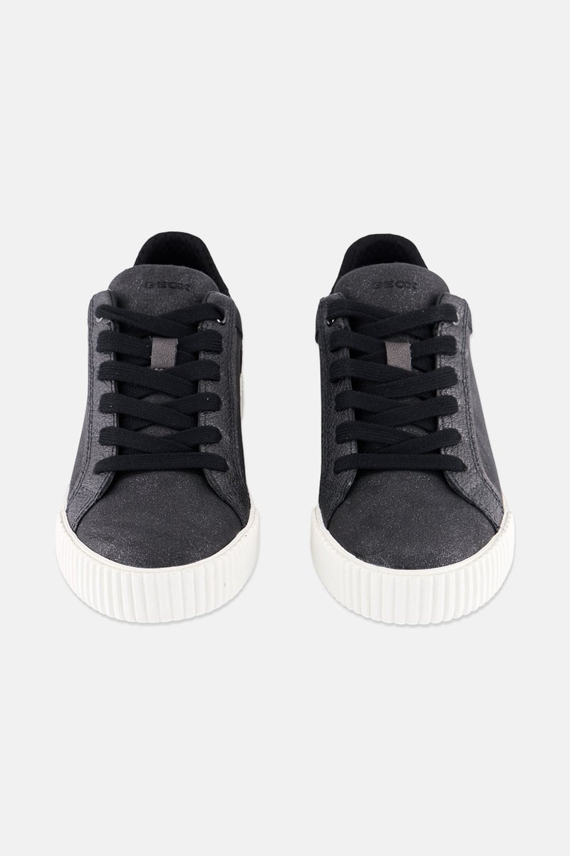 GEOX Women U New Damon Lace Up Casual Shoes, Black - Image 2