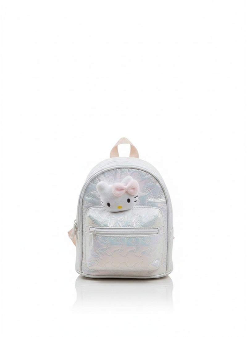 حقيبة ظهر صغيرة للأطفال من كاناز بتصميم أرنب لطيف | حقيبة مدرسية خفيفة الوزن من الجلد الصناعي للبنات | حقيبة نهارية صغيرة لرياض الأطفال والسفر، حقيبة تيدي B3496 (بيضاء) - Image 1