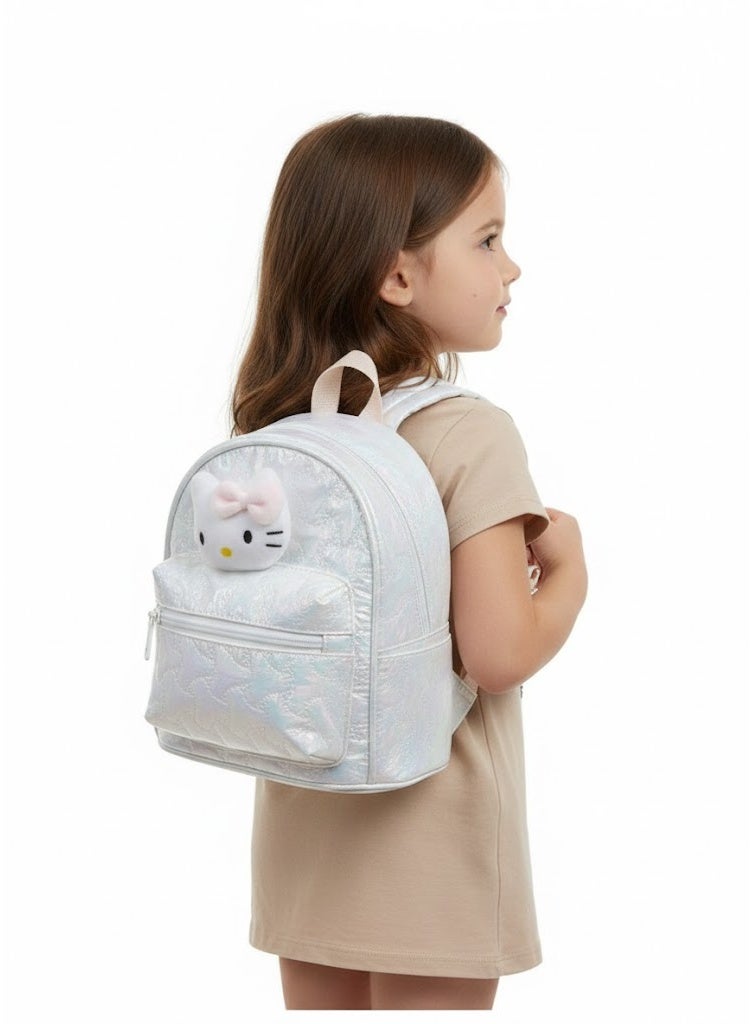 حقيبة ظهر صغيرة للأطفال من كاناز بتصميم أرنب لطيف | حقيبة مدرسية خفيفة الوزن من الجلد الصناعي للبنات | حقيبة نهارية صغيرة لرياض الأطفال والسفر، حقيبة تيدي B3496 (بيضاء) - Image 2