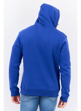 CROSSHATCH Men Hooded Graphic Print Long Sleeves Sweatshirt, Blue  - Image 3