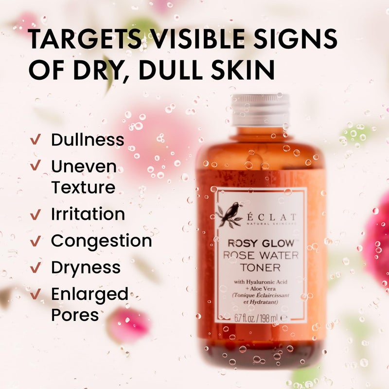 Eclat Skincare Eclat Rose Water Toner Hydrating Toner for Face - Rosewater with Hyaluronic Acid & Aloe Vera - Alcohol Free & Skin Soothing Formula - Rejuvenating & Calming Facial Skin Care - Image 2