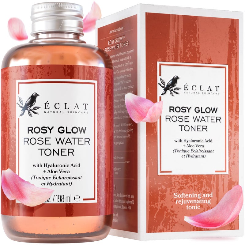 Eclat Skincare Eclat Rose Water Toner Hydrating Toner for Face - Rosewater with Hyaluronic Acid & Aloe Vera - Alcohol Free & Skin Soothing Formula - Rejuvenating & Calming Facial Skin Care - Image 1