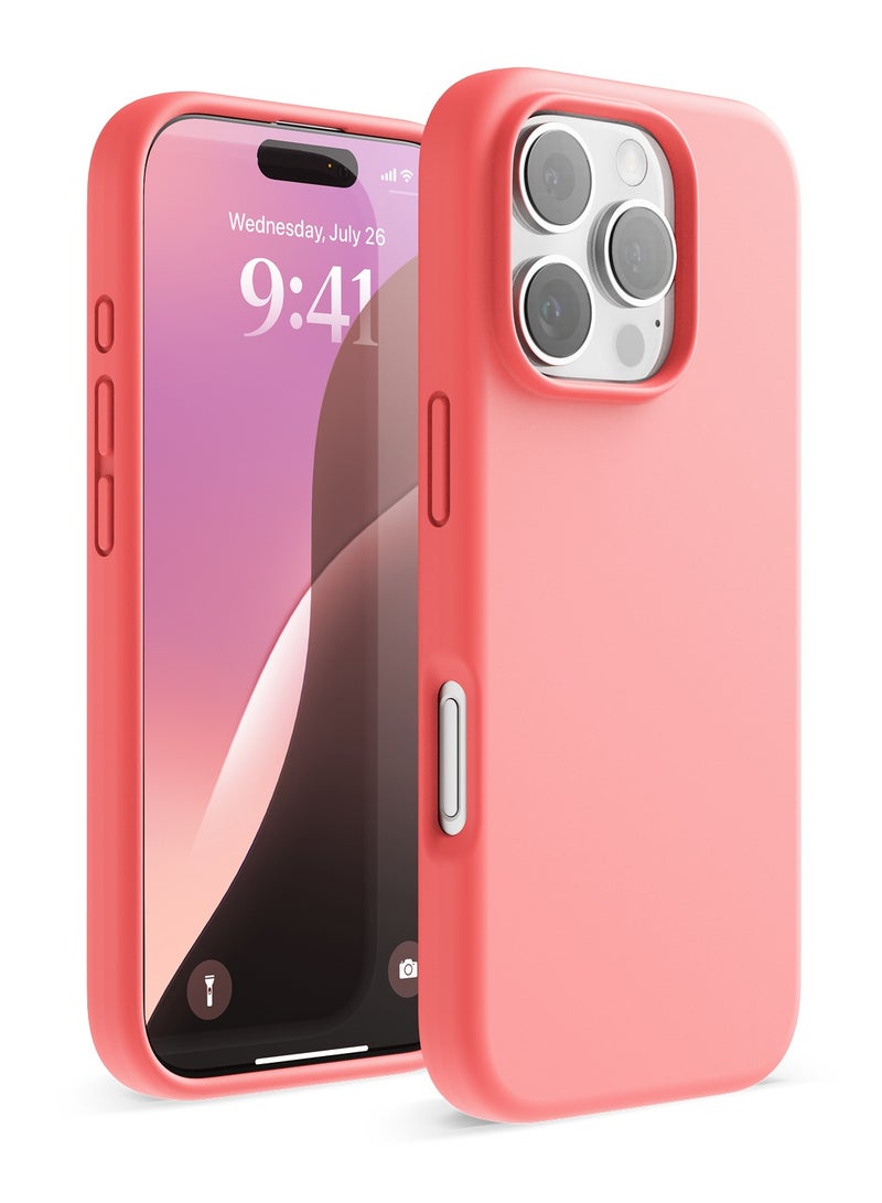 Elago Liquid Silicone for iPhone 16 PRO Case Cover Full Body Protection, Shockproof, Slim, Anti-Scratch Soft Microfiber Lining - Pink