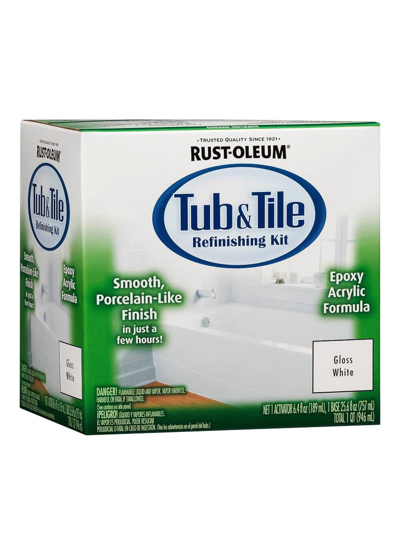 رست أوليوم طقم طلاء داخلي لامع للحوض والبلاط باللون الأبيض 946 مل - Image 1