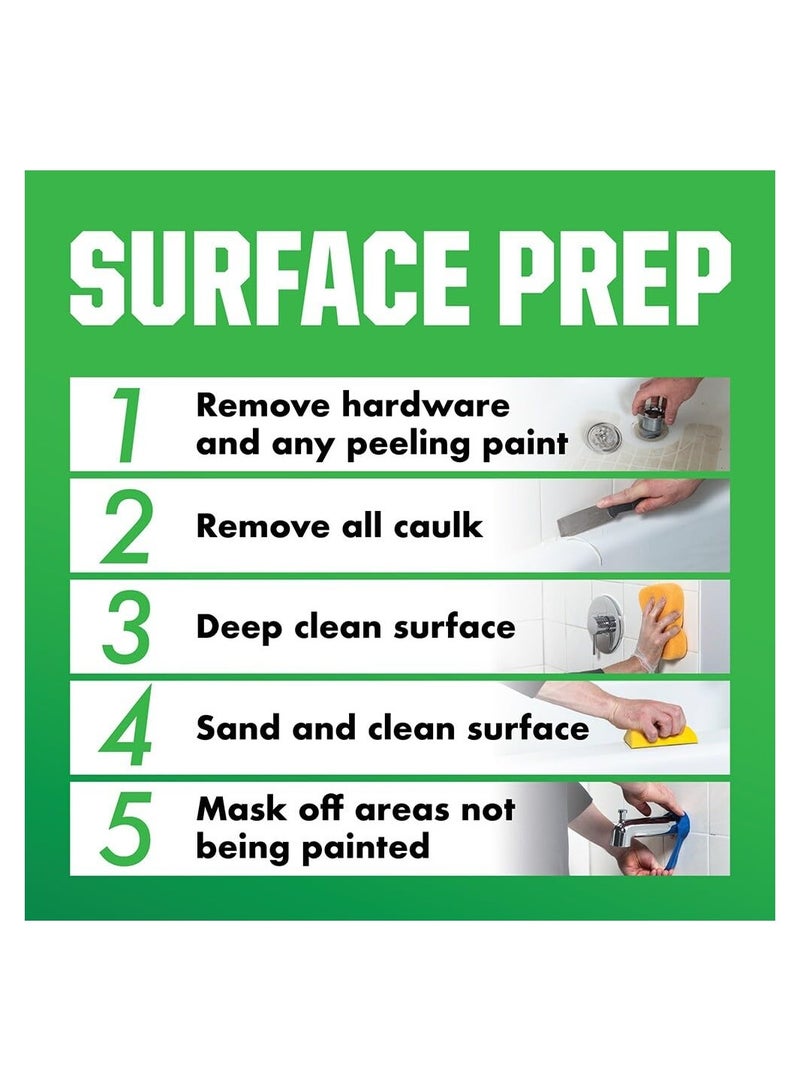 رست أوليوم طقم طلاء داخلي لامع للحوض والبلاط باللون الأبيض 946 مل - Image 4