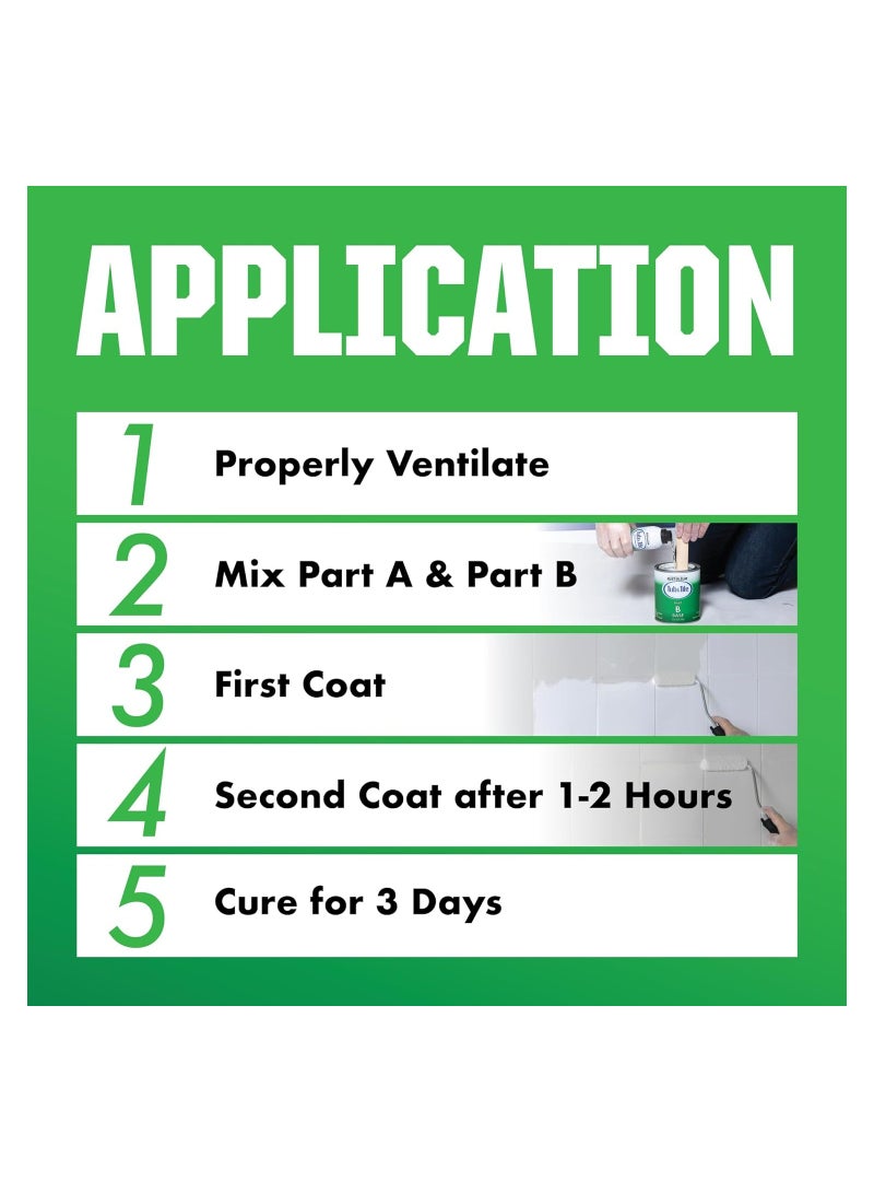 رست أوليوم طقم طلاء داخلي لامع للحوض والبلاط باللون الأبيض 946 مل - Image 5