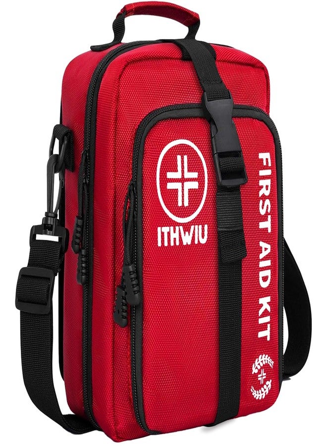 ITHWIU 400 Piece Large First Aid Kit for Car, Home, Office, Hiking, Boating, Travel, Outdoor, Premium Compact Water-Resistant Trauma First Aid Kit for Any Emergencies, Red - Image 1