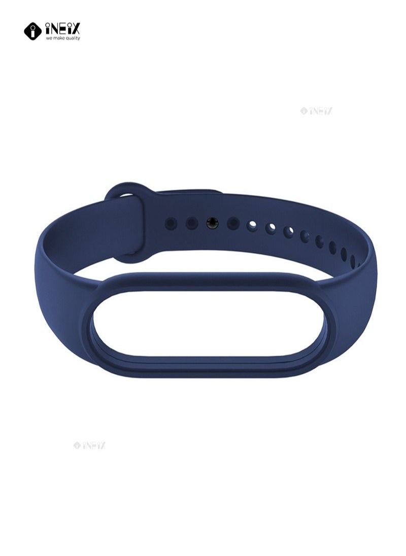 INEIX Soft Silicone Replacement Strap For Xiaomi Mi Band 6 - Dark Blue  - Image 2