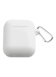 Thicken Cover Anti-drop Dust-proof Buckle Bluetooth Earphone Silicone Case for Apple AirPods White