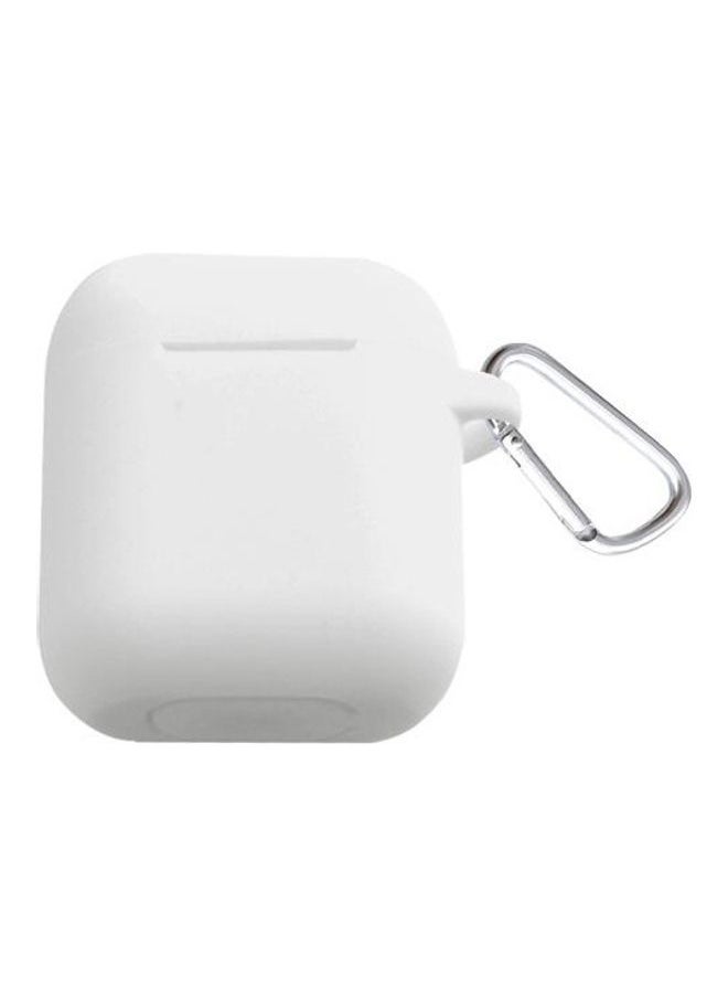 NIBEMINENT - Thicken Cover Anti-drop Dust-proof Buckle Bluetooth Earphone Silicone Case for Apple AirPods White - Image 1