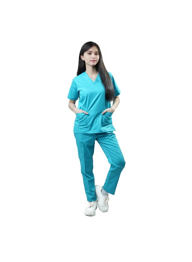 Wrkwer Scrub Suits Uniform Stretch (Blue Green) - Image 1