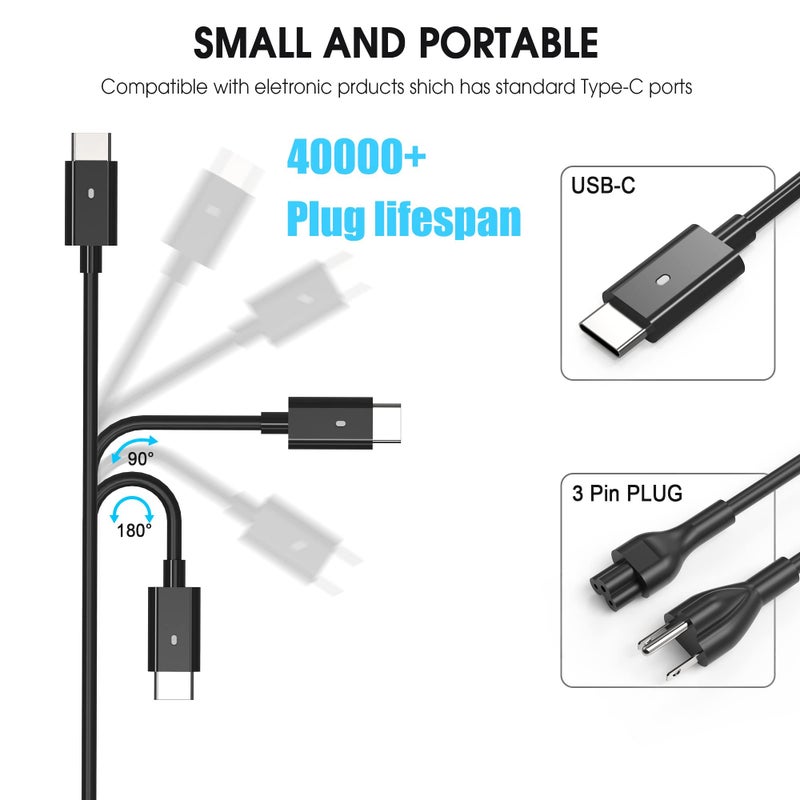 PIOEVTKA محول شاحن لابتوب USB C Type C بقوة 130W متوافق مع Dell XPS 15 2in1 9575 Precision 5530 2in1 5550 5750 3560 3550 3551 Latitude 7410 7310 7210 9410 9510 9575 5420 5520 5510 سلك مزود بالطاقة - Image 3