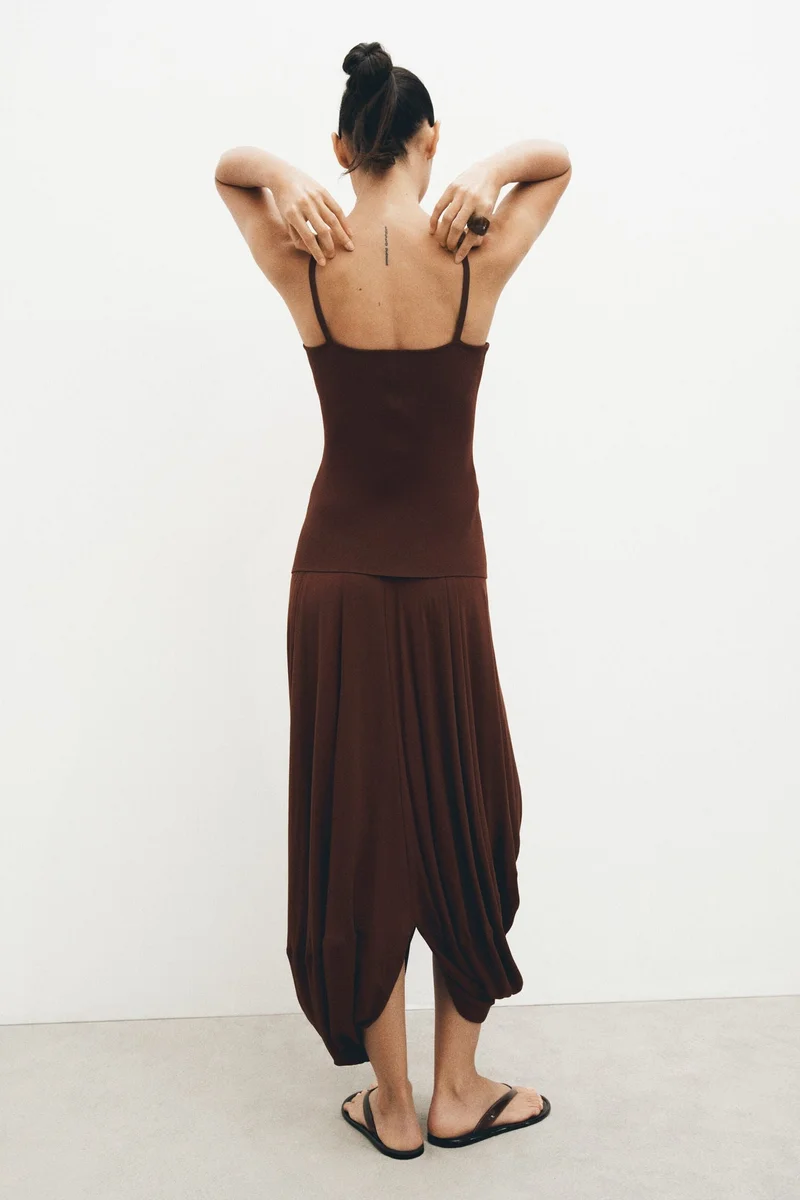 H&M Dual-fabric bubble-hem dress