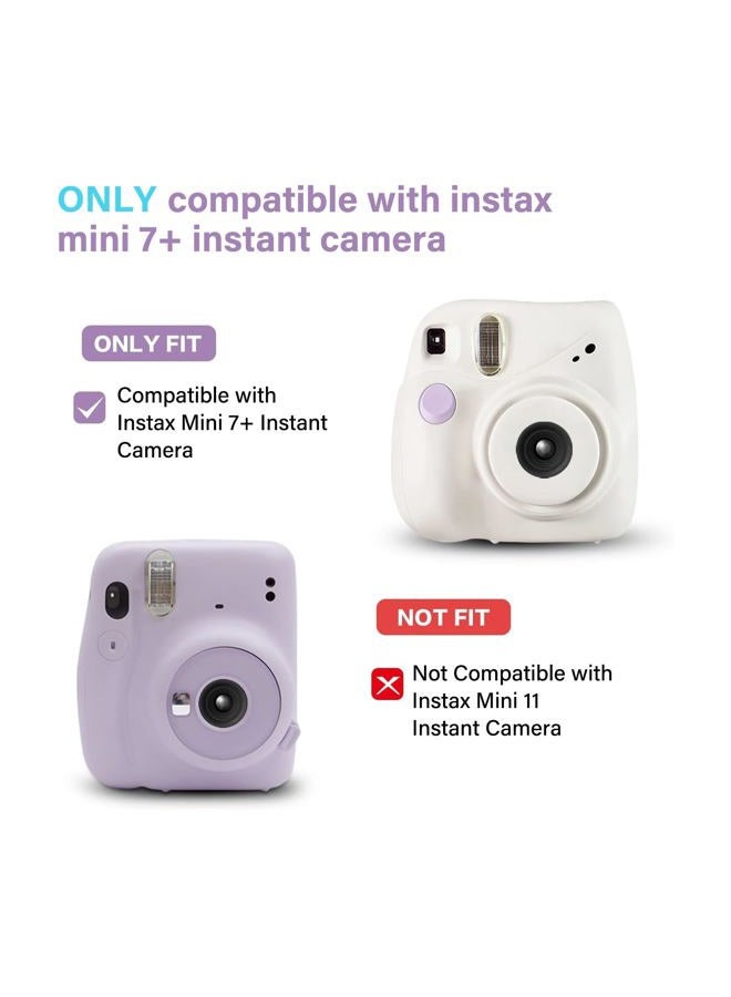 Mosiso Protective Case Compatible with Instax Mini 7+ Instant Camera, Hard Shell Camera Case Cover with Adjustable Rainbow Shoulder Strap, Crystal Clear - Image 2