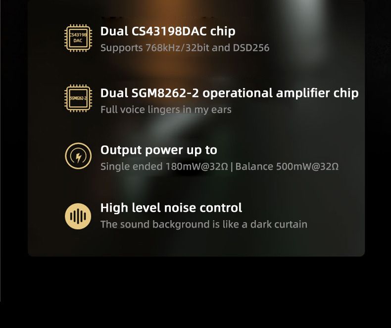 Onix Alpha XI1 + OL1 Portable DAC Amp Decoder with Type-C Cable, Supports 4.4mm & 3.5mm Headphone Outputs - Image 5