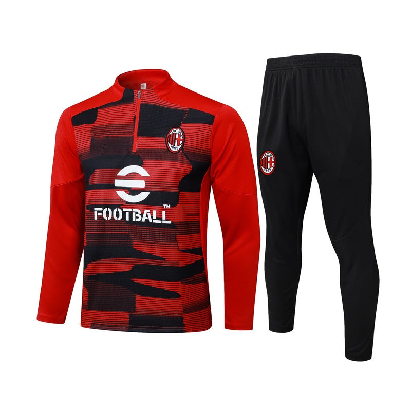 Adult Football Training Kit with Long Sleeve Zipper Top - Multi-Team Design for Sports & Fitness
