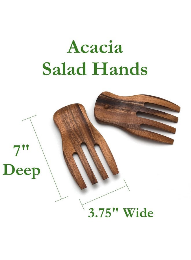 Lipper International Lipper International Acacia Salad Hands, 3.75" x 7" x 1.88", One Pair  - Image 2