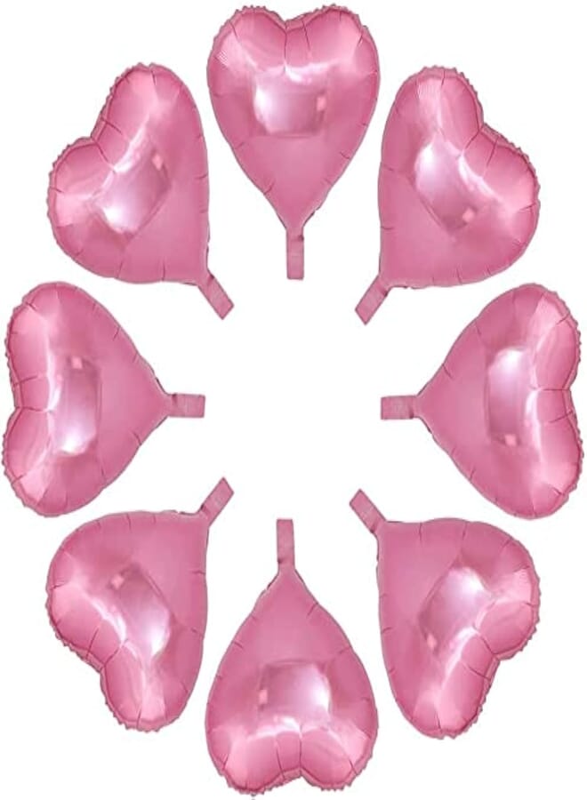 Secret 10pcs Heart Shape Foil Mylar Balloons for Birthday Party Decorations, Wedding Decorations, Engagement Party, Valentine's Day, Celebration, Holiday, Show, Party Activities (Pink)