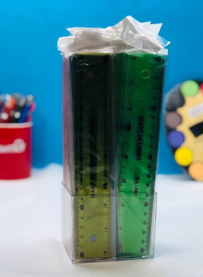 المسطرة المصنفرة الالوان المسطرة البلاستيك المصنفرة  طول المسطرة: 20 سم العلبة: 48 مسطرة - Image 3