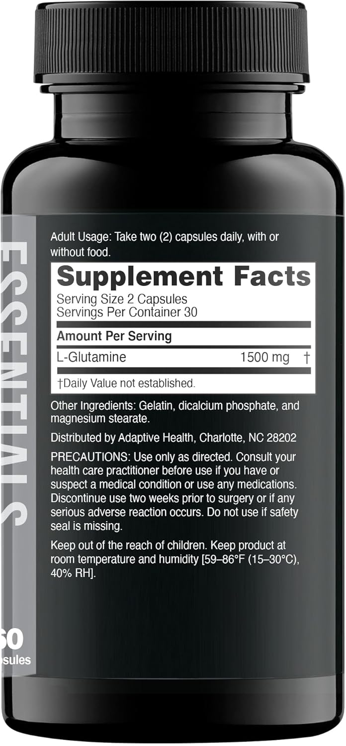 Nugenix Essentials LGlutamine 1500mg 100 Botanical LGlutamine Amino Acid Protein Synthesis Supports Cellular Function 60 Capsules - Image 2