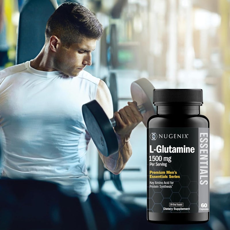 Nugenix Essentials LGlutamine 1500mg 100 Botanical LGlutamine Amino Acid Protein Synthesis Supports Cellular Function 60 Capsules - Image 4