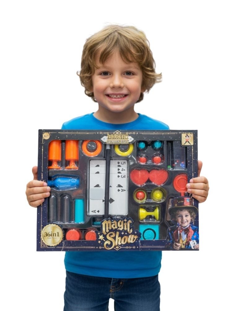 بريميم مجموعة أدوات سحرية احترافية فاخرة ستة وثلاثون في واحد – دعائم عالية الجودة، خدع سهلة التعلم، حواف دائرية آمنة، لعبة تعليمية لتنمية المهارات - Image 2