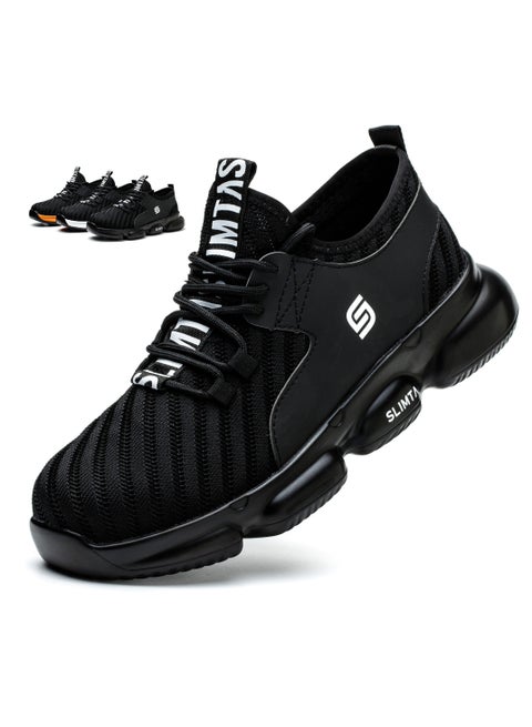 SLIMTA Men Women Safety Shoes Non-Slip Steel Toe Cap Trainers Mesh Breathable Lightweight Comfortable Puncture Proof Industrial Shoes