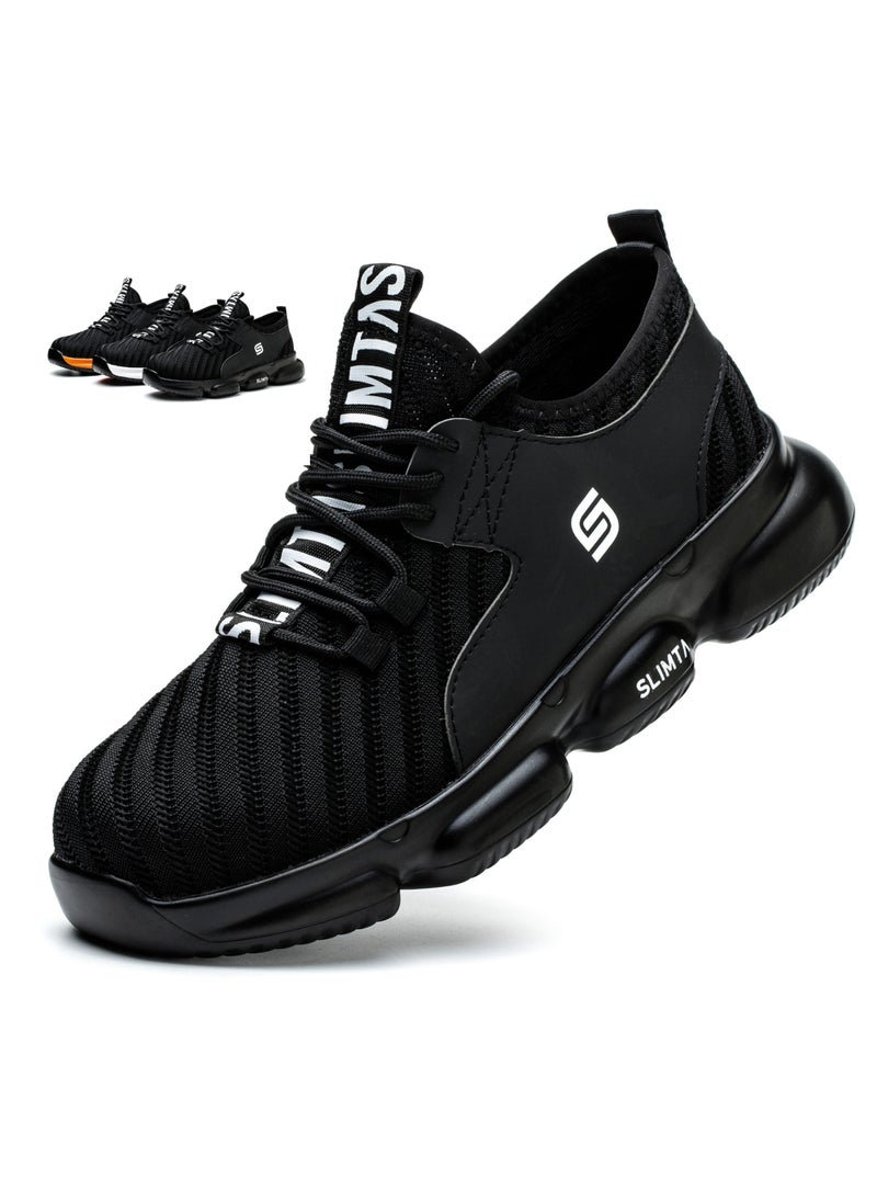 SLIMTA - SLIMTA Men Women Safety Shoes Non-Slip Steel Toe Cap Trainers Mesh Breathable Lightweight Comfortable Puncture Proof Industrial Shoes - Image 1