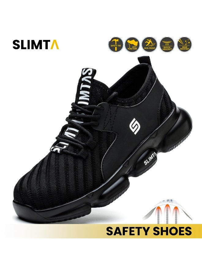 SLIMTA Men Women Safety Shoes Non-Slip Steel Toe Cap Trainers Mesh Breathable Lightweight Comfortable Puncture Proof Industrial Shoes - Image 1