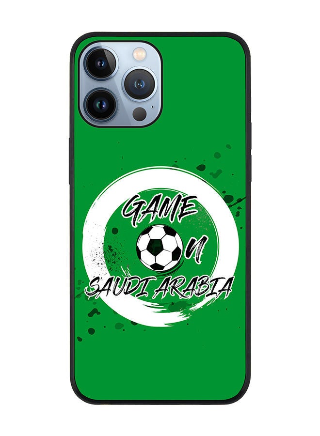 Stylizedd Rugged Black edge case for Apple iPhone 13 Pro Max Slim fit Soft Case Flexible Rubber Edges Anti Drop TPU Gel Thin Cover - Game on Saudi Arabia - Image 1