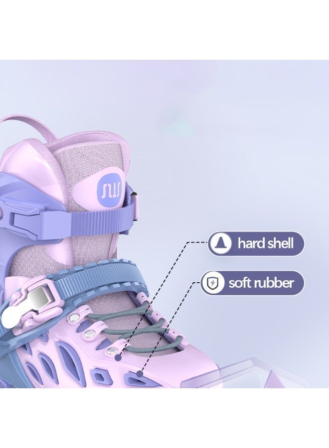 أس واي حذاء تزلج بعجلات متراصة (Inline Skates) مزود بإطار من الألومنيوم وعجلات مضيئة - مناسب للمبتدئات والفتيات. - Image 3