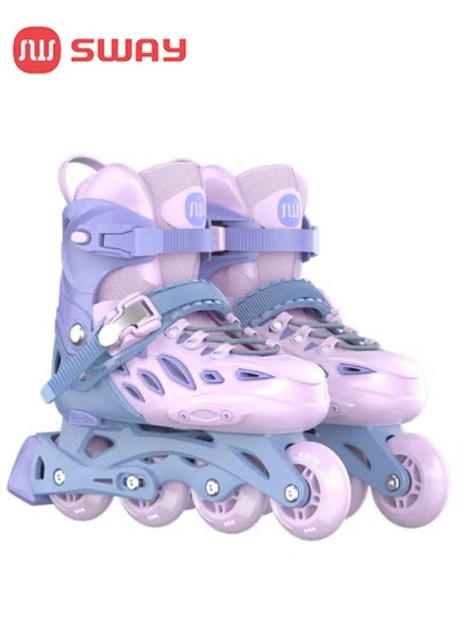 أس واي حذاء تزلج بعجلات متراصة (Inline Skates) مزود بإطار من الألومنيوم وعجلات مضيئة - مناسب للمبتدئات والفتيات. - Image 1