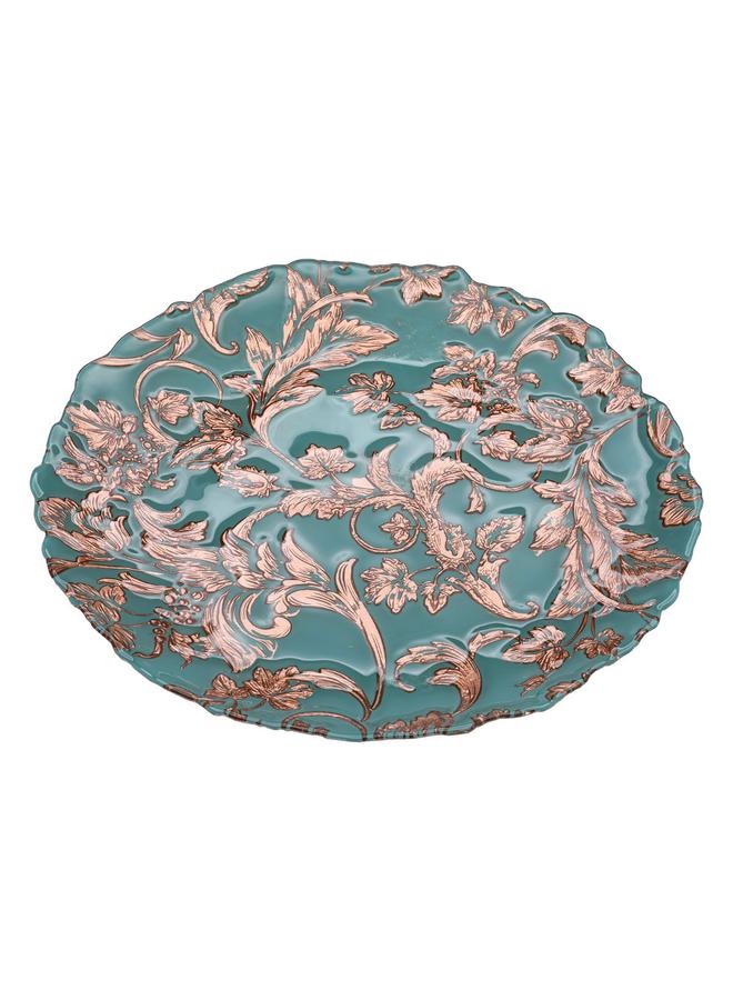 السيف  طبق تقديم زجاجي 32×32×2.5 سم، فيروزي - Image 2