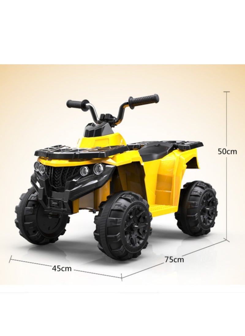 PENG GENERAL 4 Wheeler for Kids Quad, Powerful Battery Operated Electric Motorbike Yellow  - Image 2