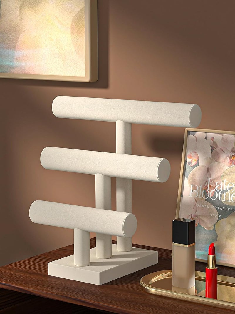 Ausalivan Bracelet Holder Stand,Bracelet Organizer Display for Selling,Bangle Organizer for Women,Watch Storage Holder for Men,Jewelry Business Supplies (Style 2 （Beige 3 Tier ）) - Image 5
