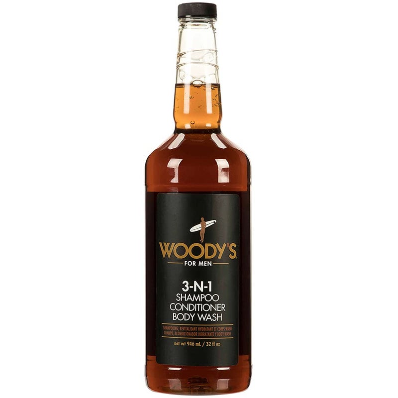 Woodys 3 in 1 Body Wash for Men  Shampoo Conditioner  Body Wash Multipurpose Cleanser With Marine Extracts Cucumber Fruit Extract and Aloe Vera  32 Fl Oz