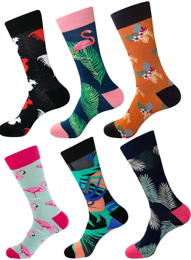 6 PCS Mens Funny Socks for Women Winter Crazy Colorful Funky Fancy Fun Cotton Crew Novelty Casual Crew - Image 2