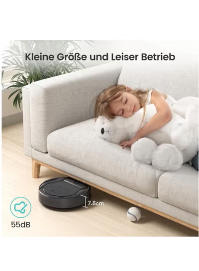 ليفانت Lefant Robot Vacuum Cleaner M210Pro Girs Silent with 2200Pa Powerful Suction,120 Mins,Tangle-Free,WiFi/Alex/APP/Bluetooth,Schedule Cleaning,Slim Self-Charging 6 Cleaning Modes 120 Minutes Autonomy Robotic Vacuum Cleaner for Home,Pet Hair,Hard Floors (M210P) - Image 4