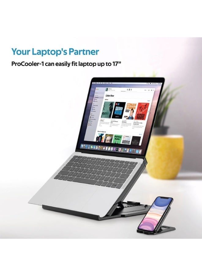 Promats Promate ProCooler-1 Foldable Laptop and Smartphone Riser Stand  - Image 4